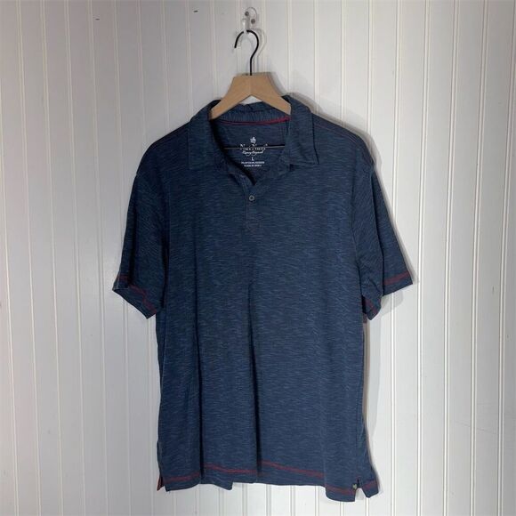 Nat Nast Luxury Originals Polo Shirt L Blue Red Trim Preppy Golf Quiet Luxury - Picture 1 of 5